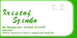 kristof szinko business card